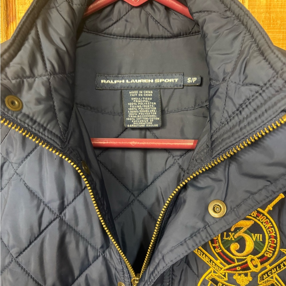Ralph Lauren Blue Quilted Jacket with Crest - Picture 9 of 11